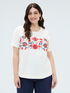 Cotton t-shirt with floral embroidery image number 2