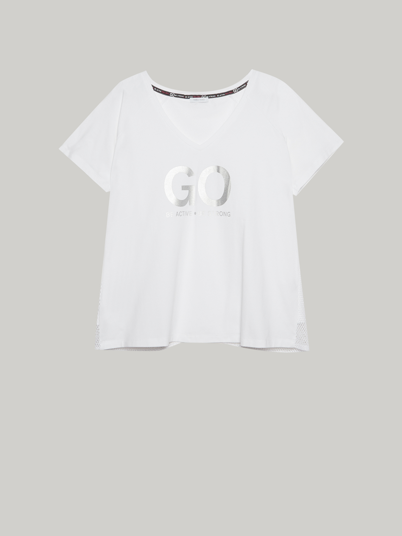 T-shirt "GO." con inserto a rete image number 4