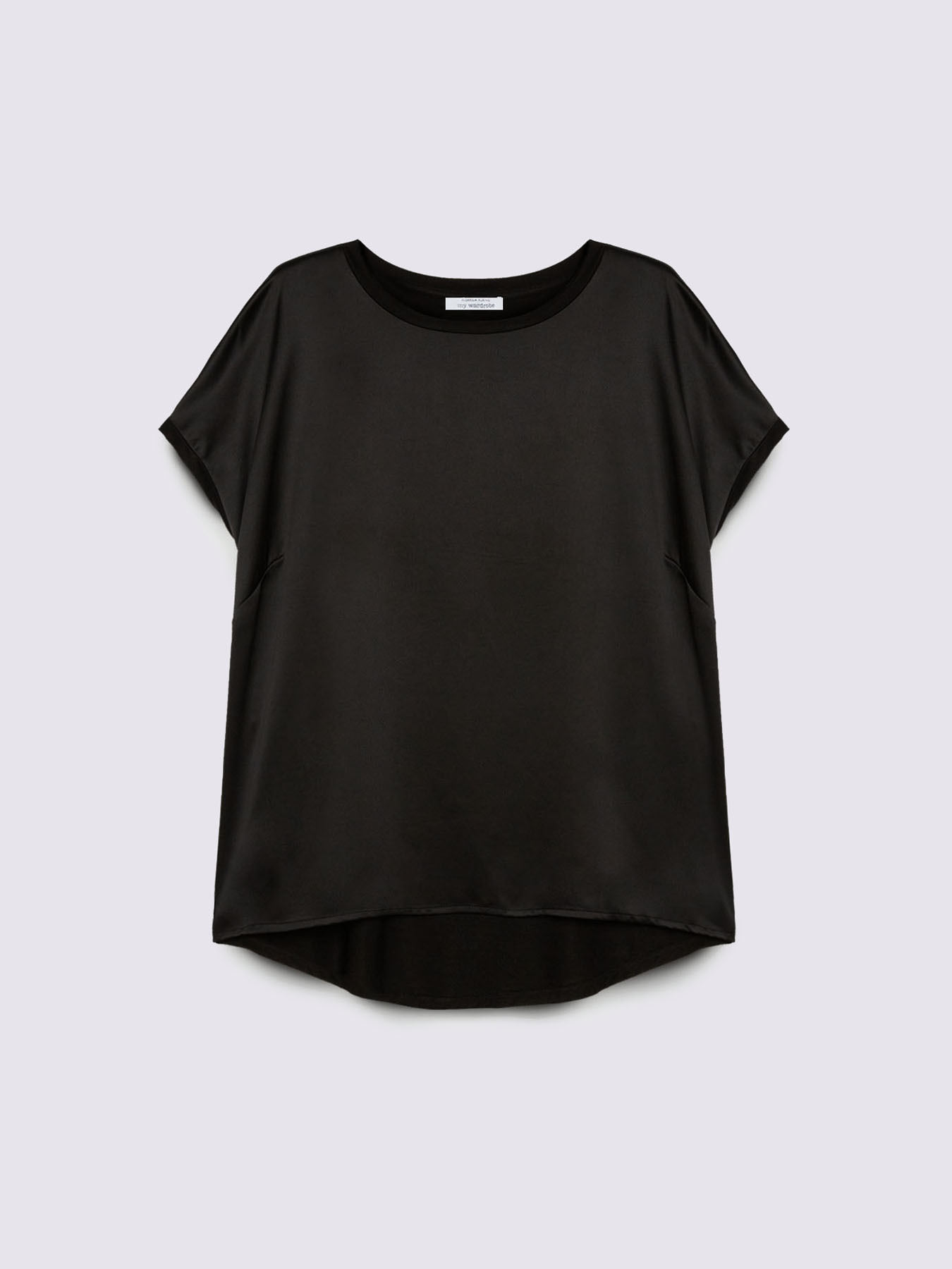 Zweistoffiges T-Shirt mit rundem Ausschnitt und Kimono&auml;rmeln image number 3