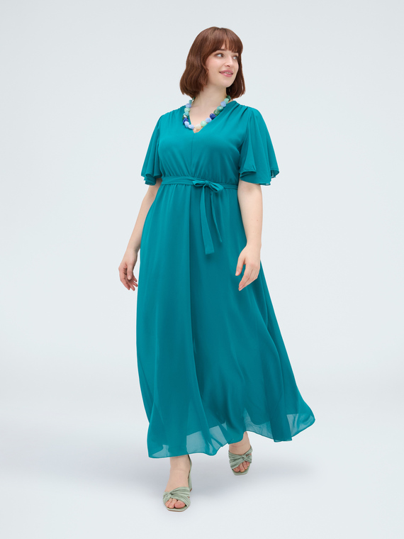 DREAM georgette dress with V-neckline