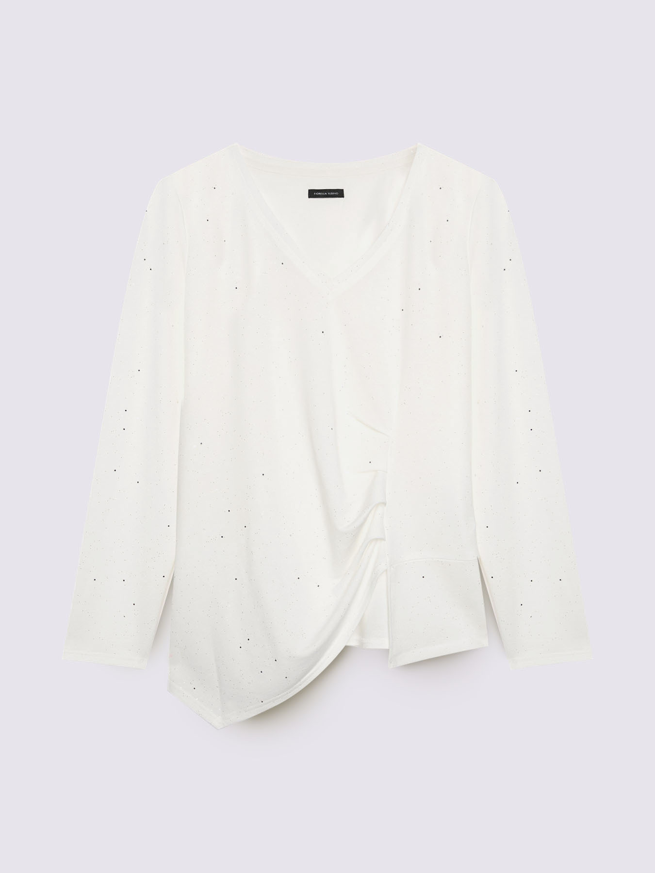 Glitter t-shirt with side draping image number 4