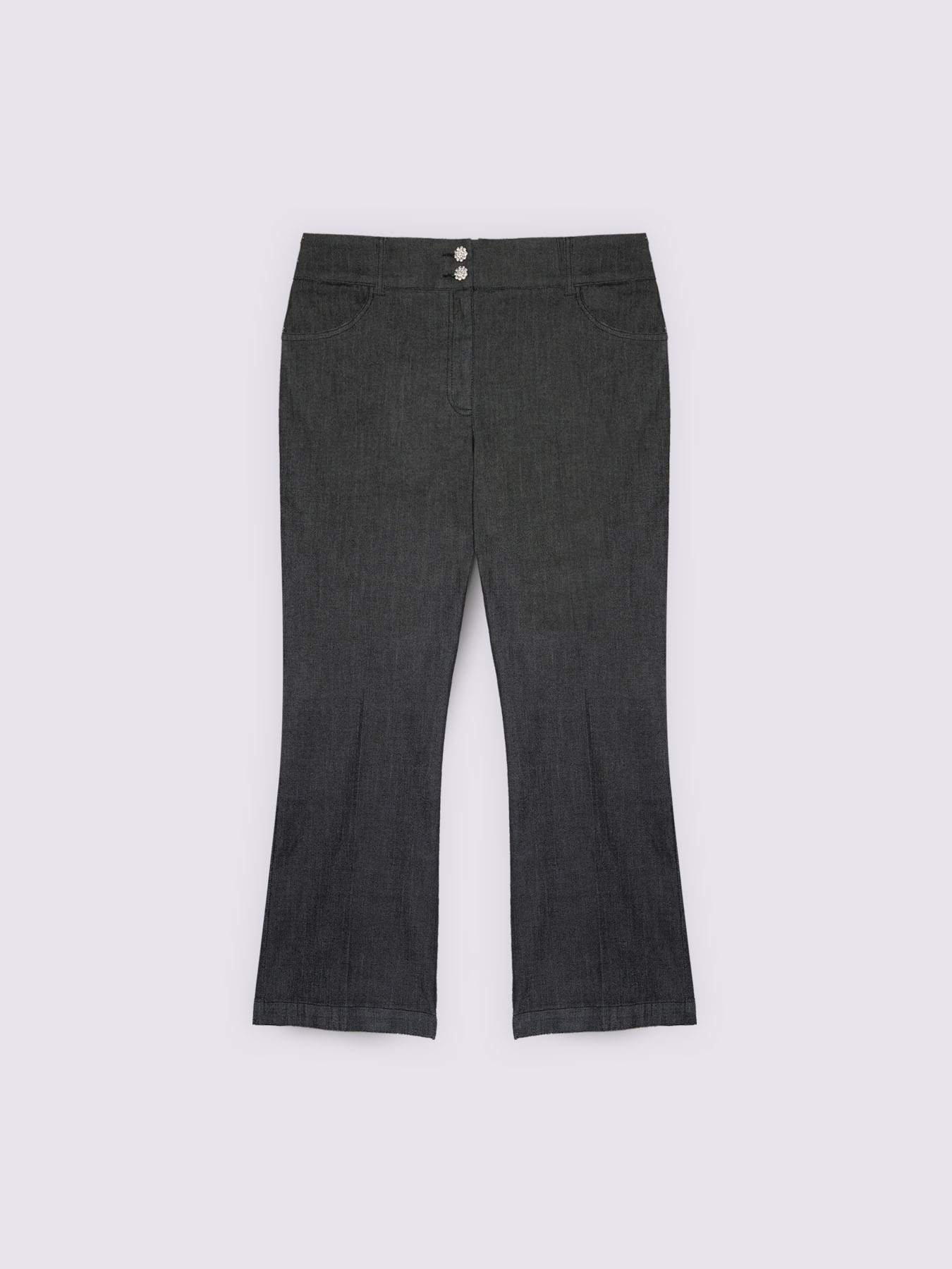 Jeans kick flare con botones joya image number 4