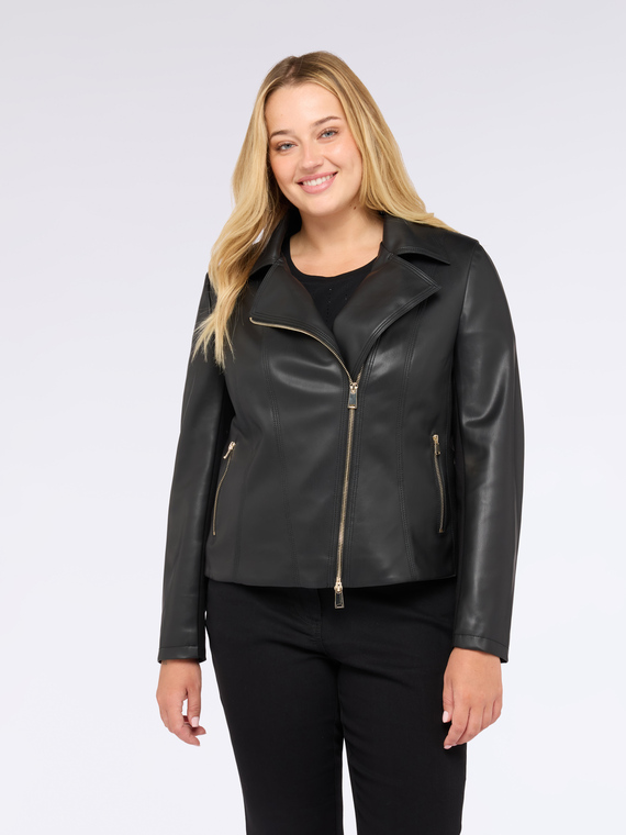 Bikerjacke mit asymmetrischem Rei&szlig;verschluss