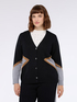 Cardigan color block in misto viscosa image number 2