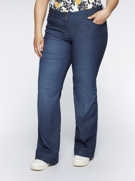 Fiorella Rubino - Jeans Flare Donna, Blu Taglia: 47 (56 IT)