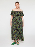 Long relaxed fit palm print dress image number 3