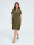 Dress with polo collar and jewel button image number 0