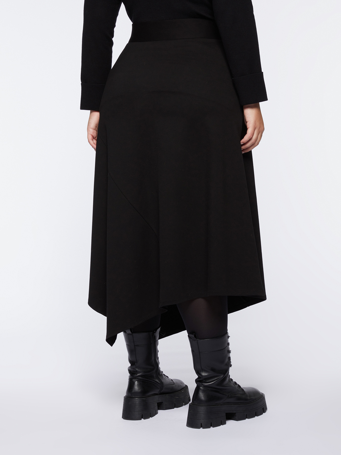 Gonna lunga asimmetrica in viscosa ECOVERO&trade; image number 1