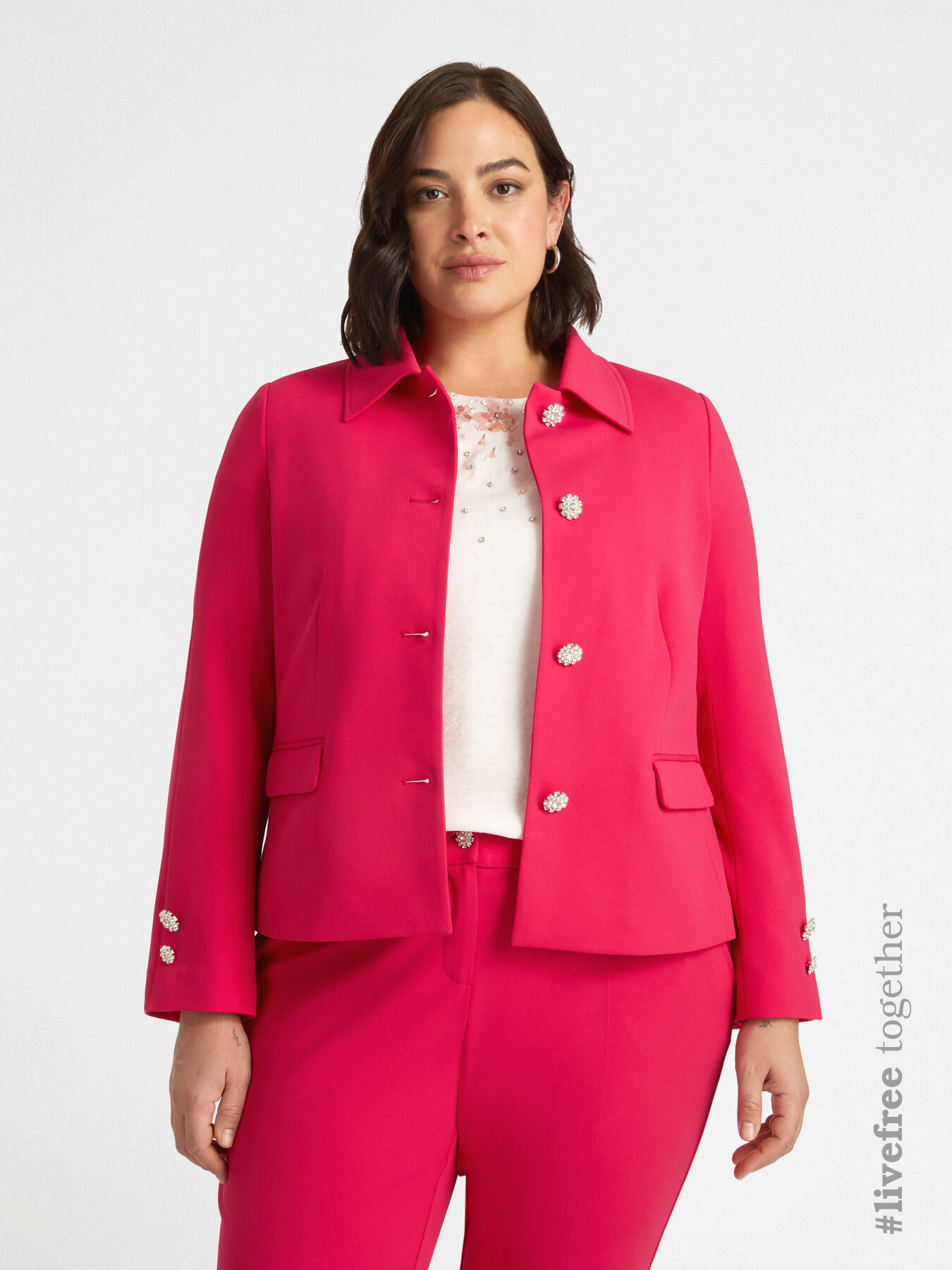 Jacket with jewel collar and buttons image number 1