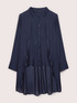 Georgette shirt with double-layer draping image number 4