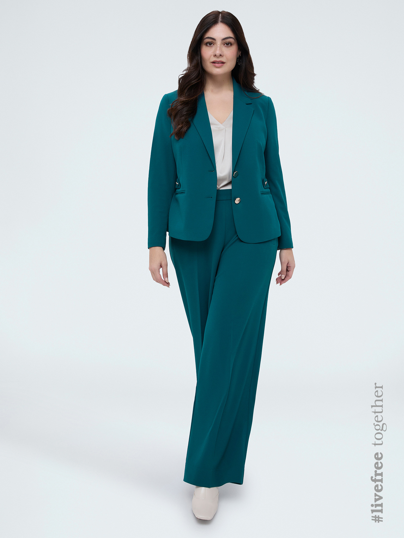 Wide Leg Pants in stretch fabric image number 0