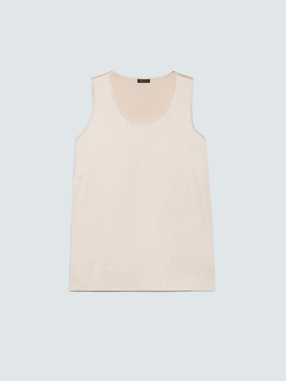 Stretch viscose satin top