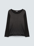 Camiseta de manga larga de raso y jersey image number 4