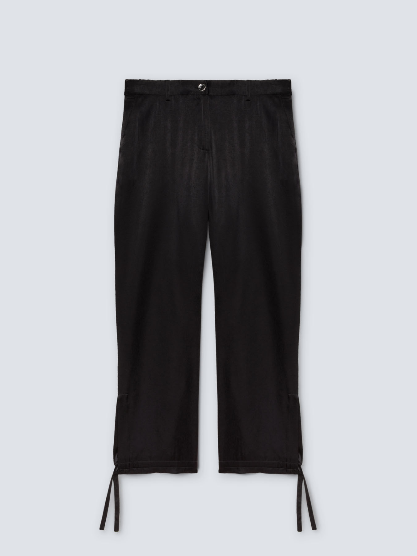 Satin trousers with drawstring at hem image number 4