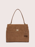 Handbag with front pocket and rigid handle image number 0