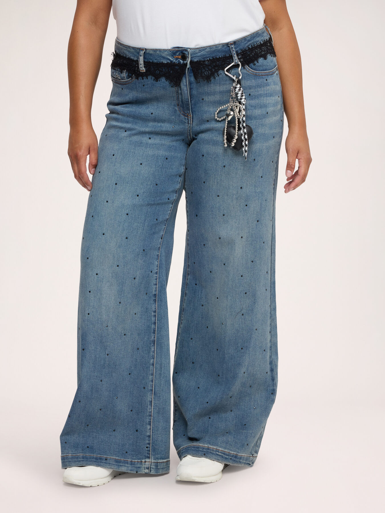 Jeans Wide Leg &mu;&epsilon; &delta;&alpha;&nu;&tau;έ&lambda;&alpha; &kappa;&alpha;&iota; charm image number 0