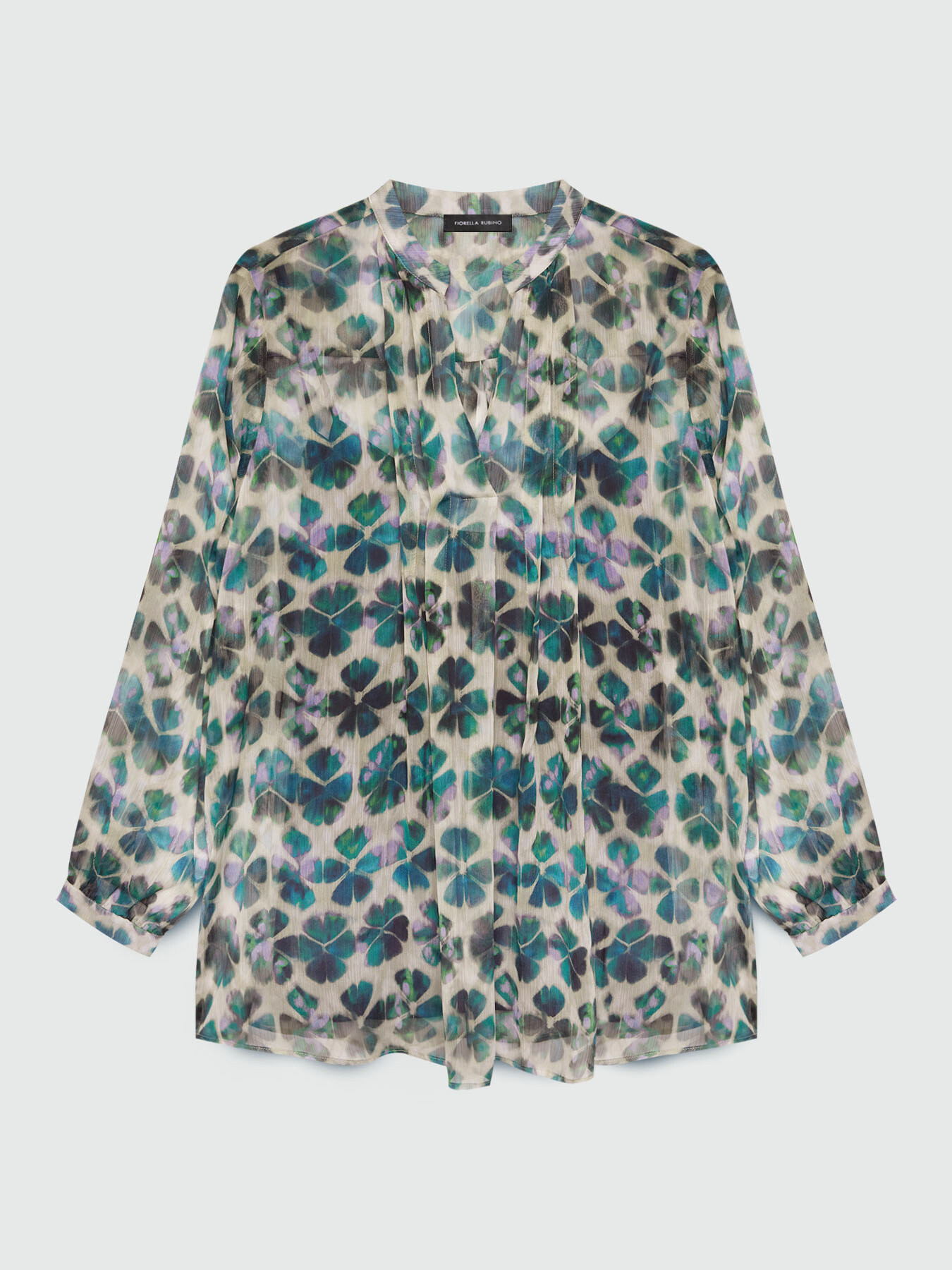 Blusa stampa acquerello quadrifoglio image number 4