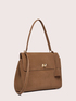 Handbag with front pocket and rigid handle image number 3