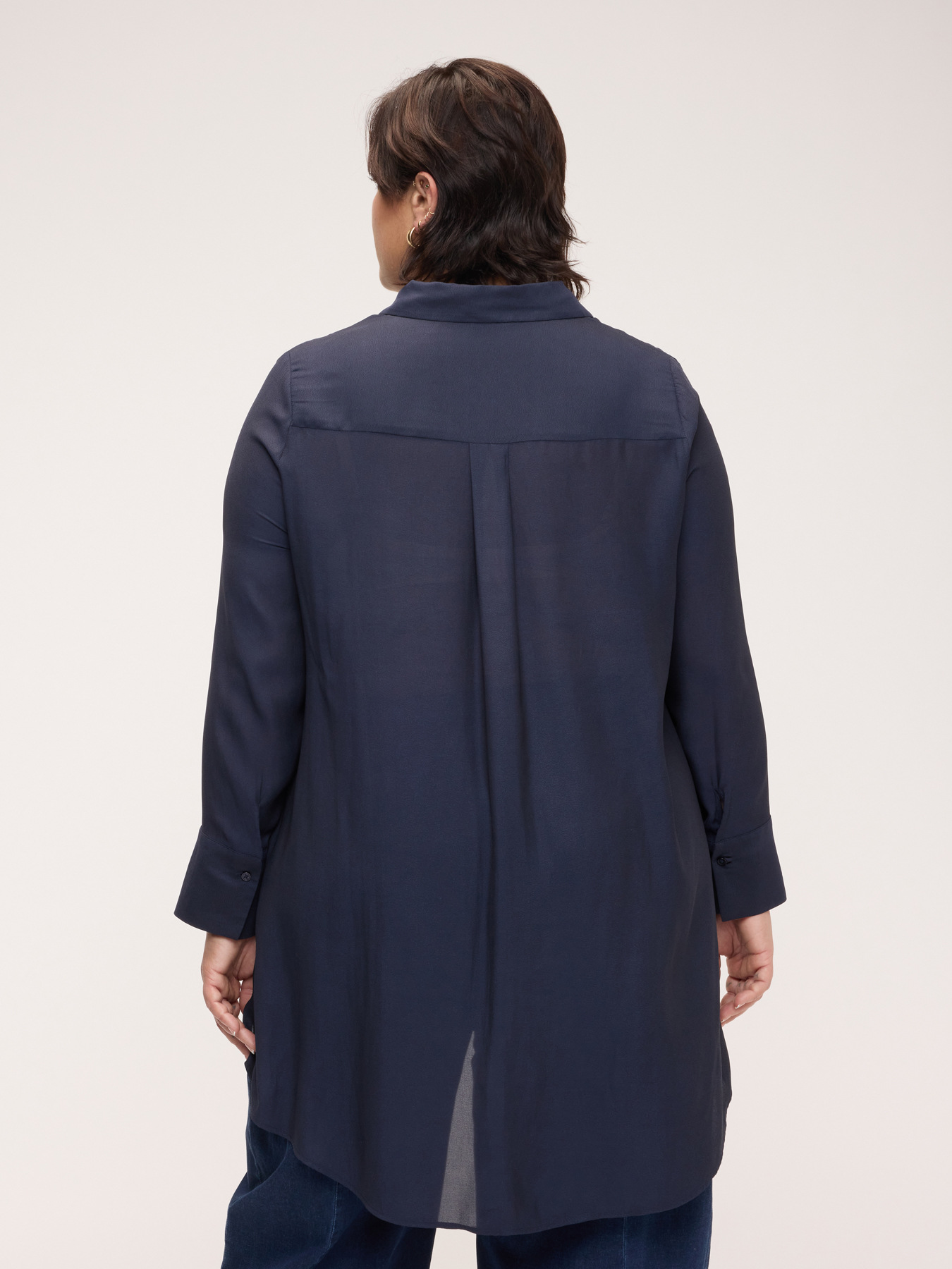 Georgette shirt with double-layer draping image number 1