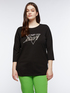 T-Shirt mit Druck und Strass-Steinchen image number 0