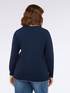 Sweater with floral embroidery and V-neck image number 1