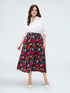 Long skirt with floral print image number 4
