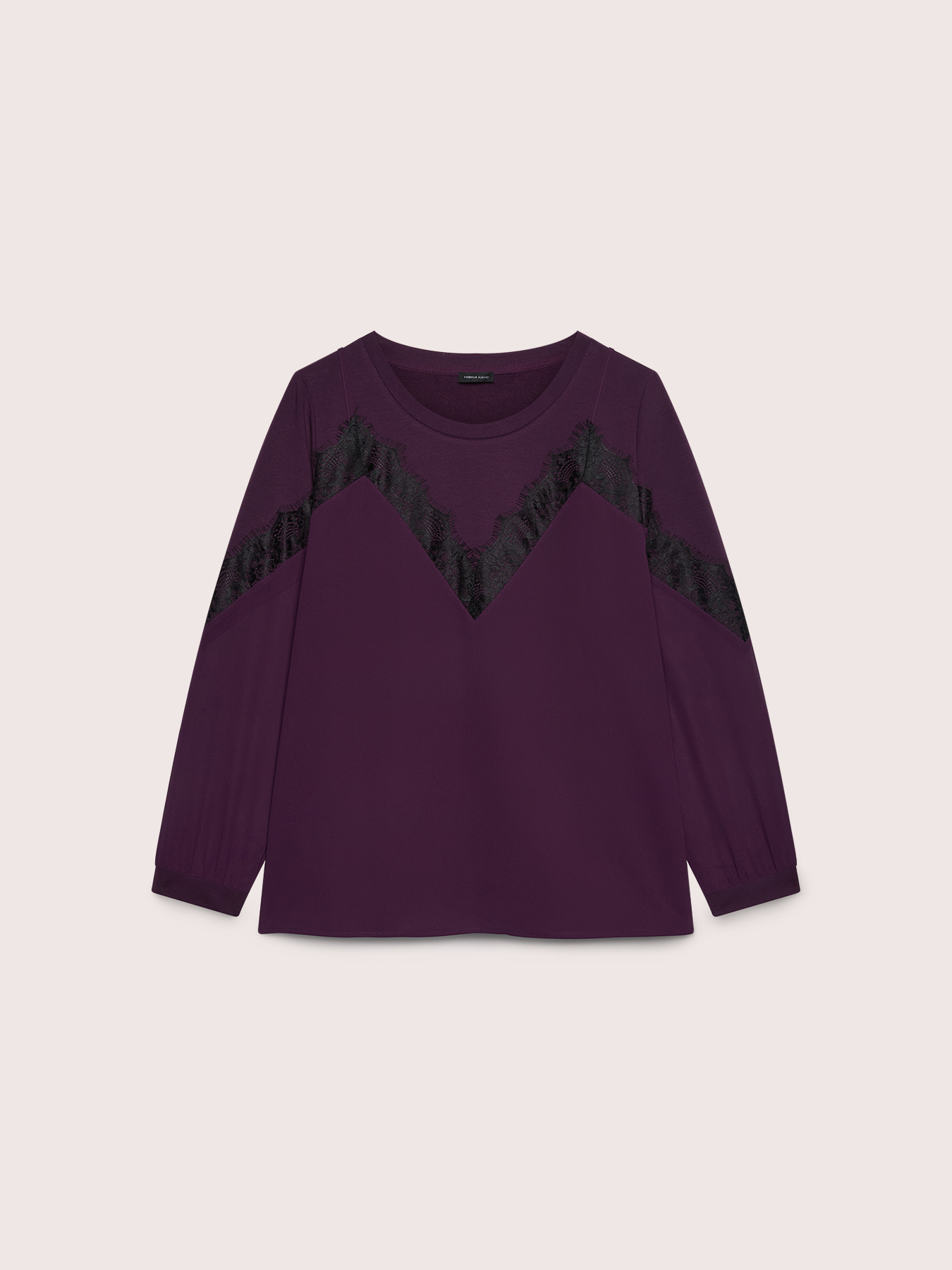 Sweat-shirt avec inserts en dentelle image number 0