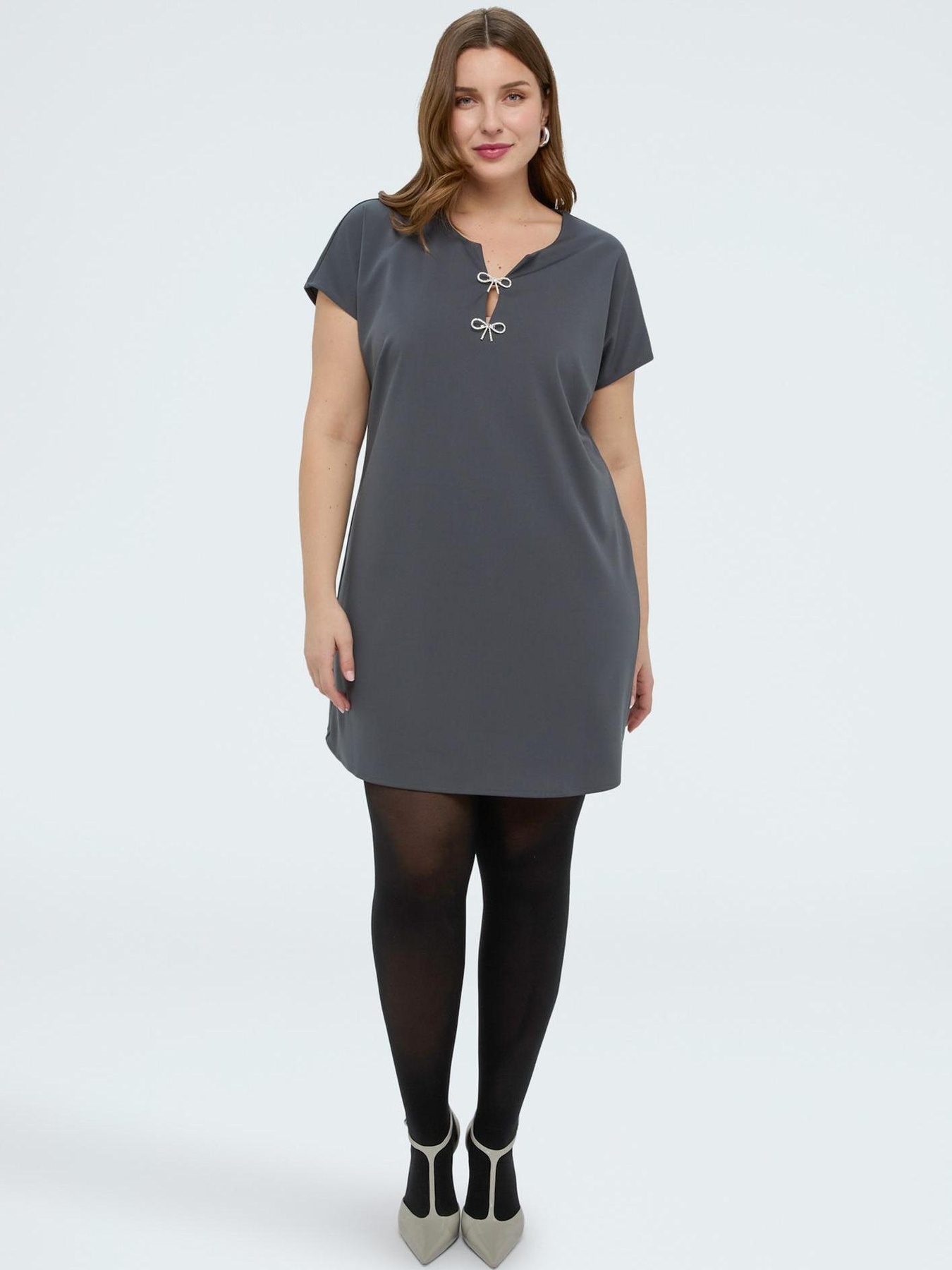 Milano Stitch Dress with Bows image number 3