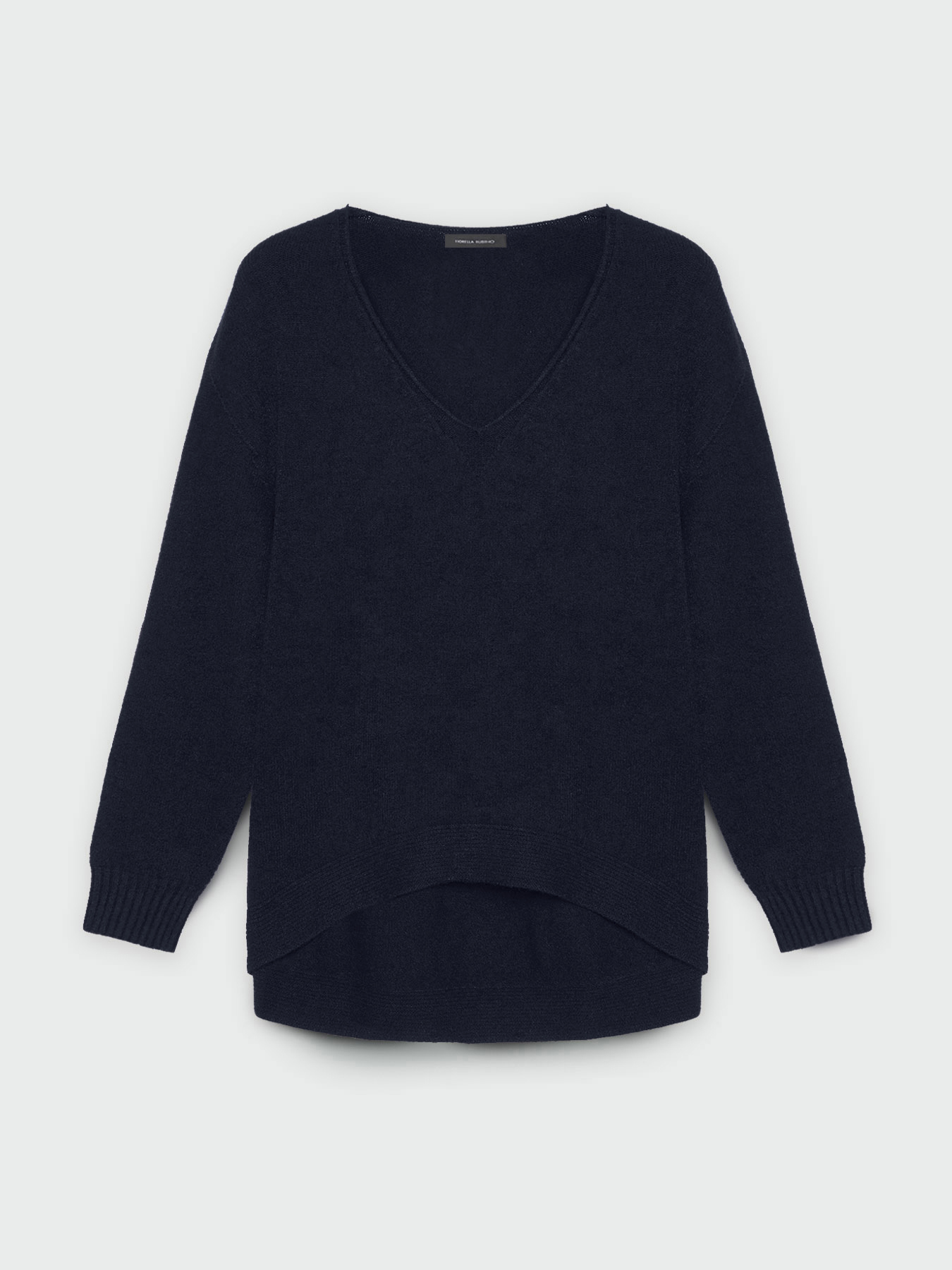 V-neck sweater with asymmetrical design 