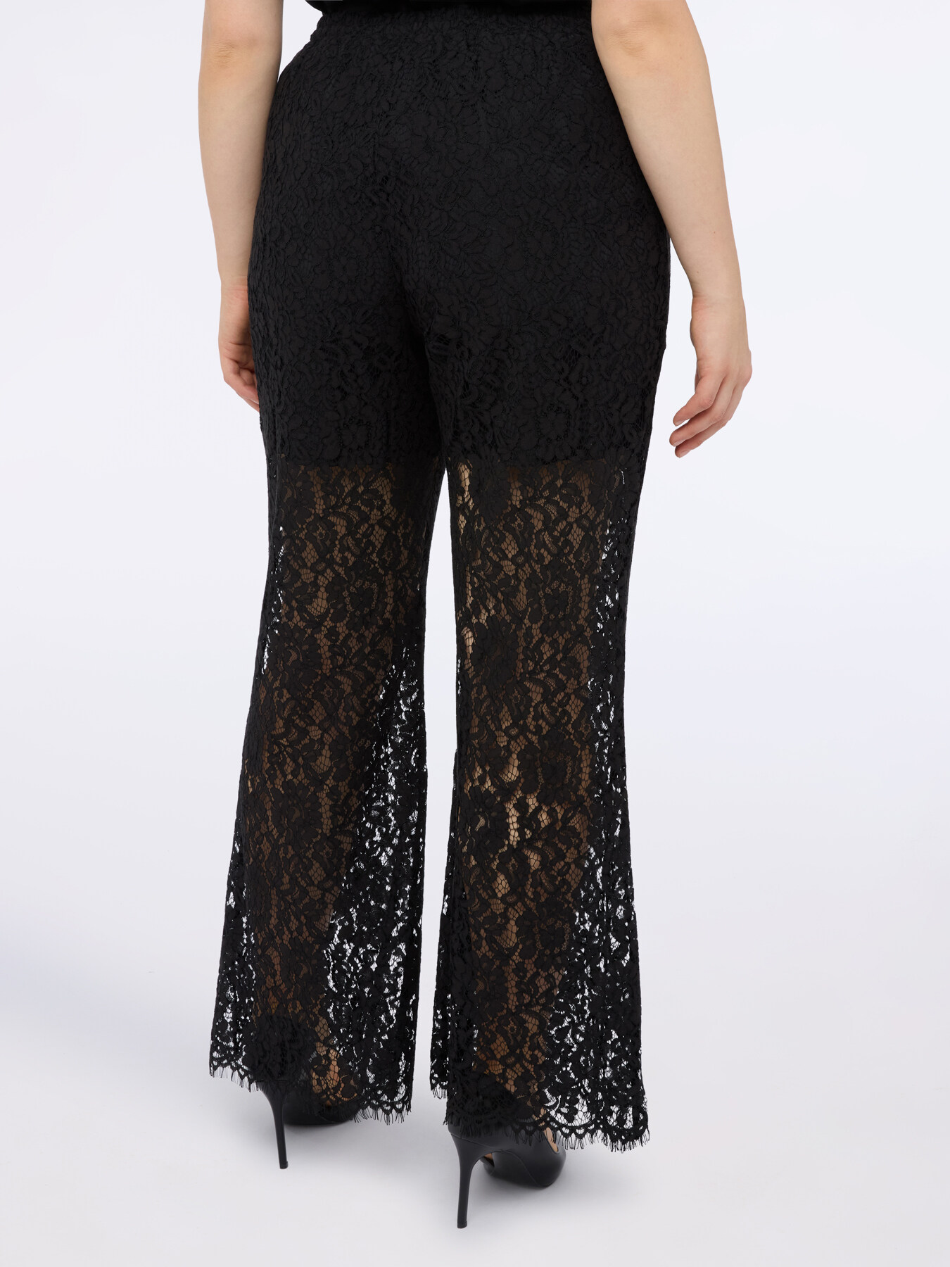Pantaloni flare in pizzo image number 2