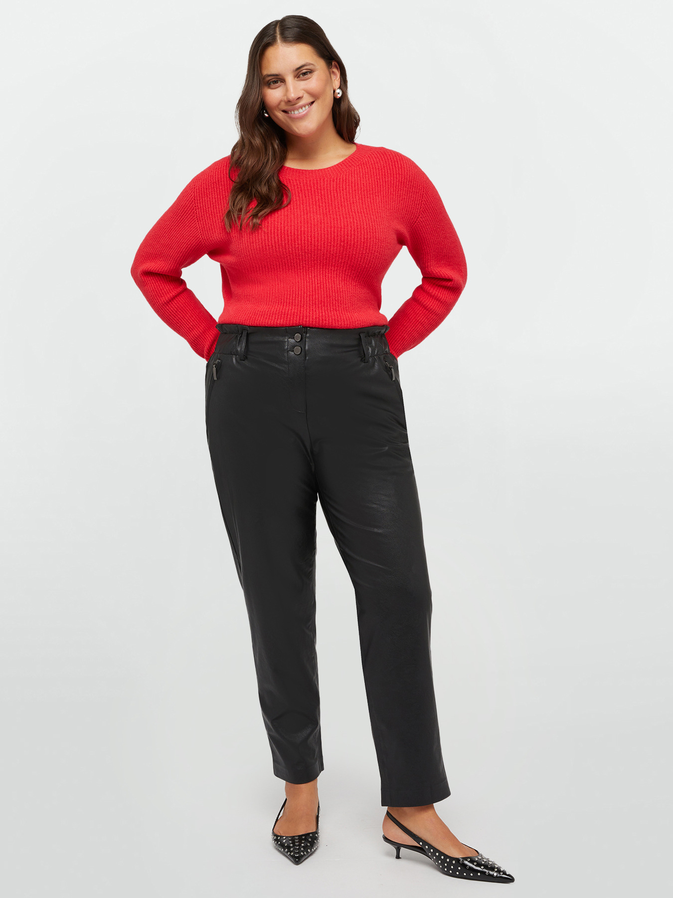 Rib knit sweater image number 3