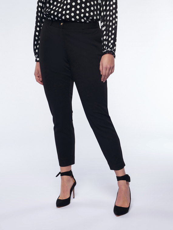 Straight-leg trousers in flowing fabric