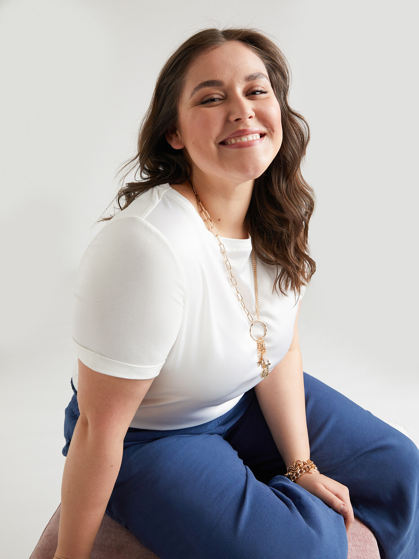 T-shirt en deux tissus image number 0