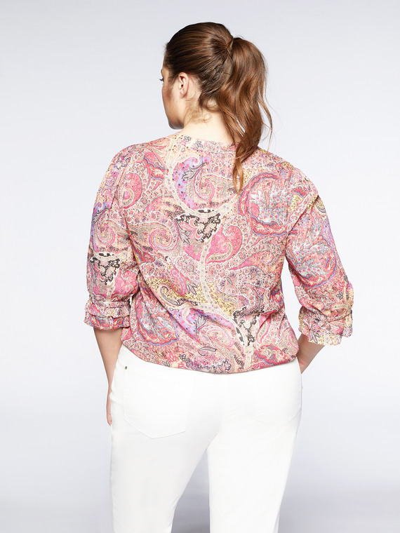 Printed lurex blouse