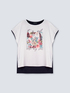 T-shirt bi-matière à imprimé floral image number 4