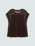 Openwork ajour&eacute; knit top with sequins image number 4
