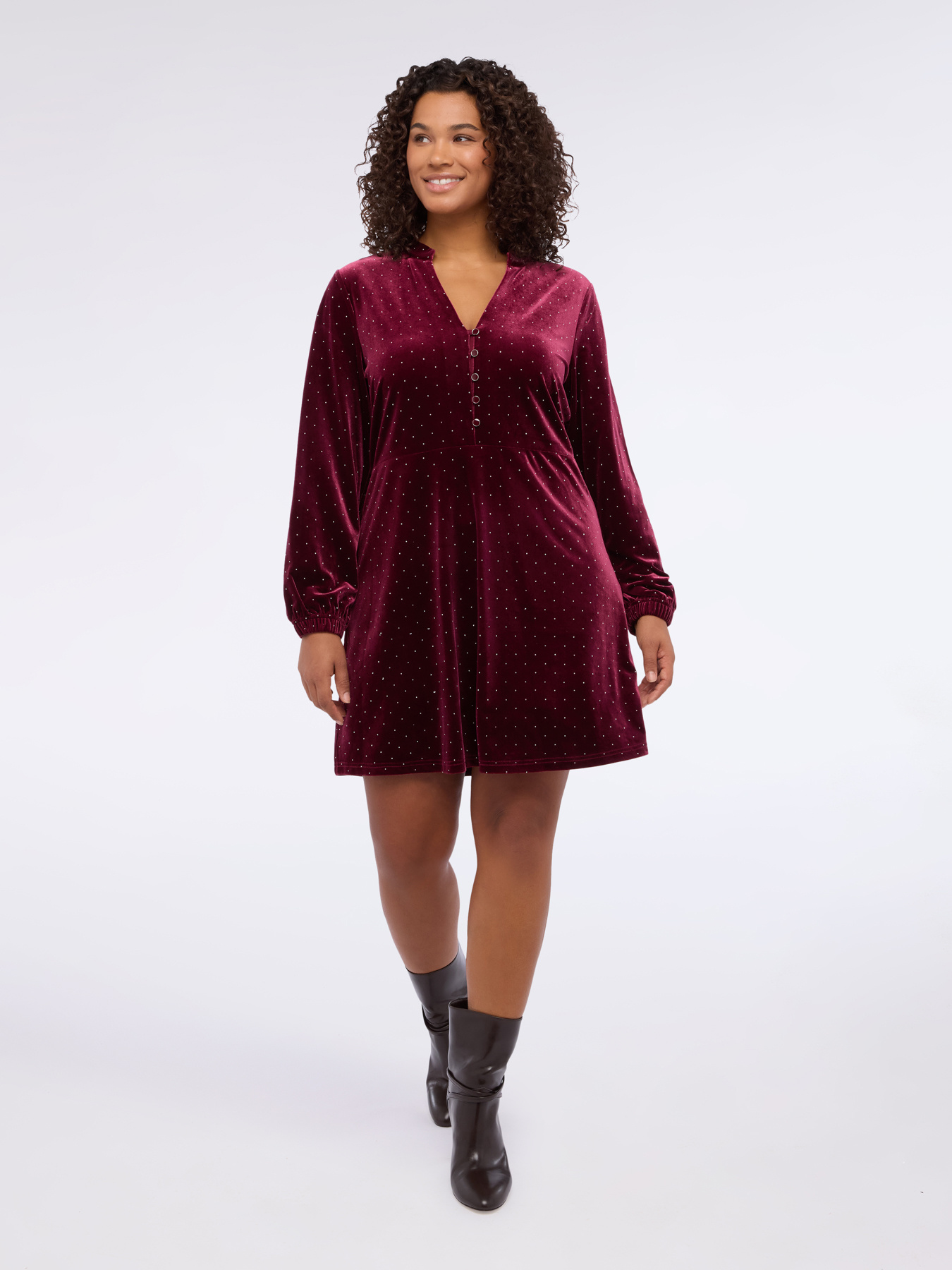 FREE velvet dress with light spots image number 0