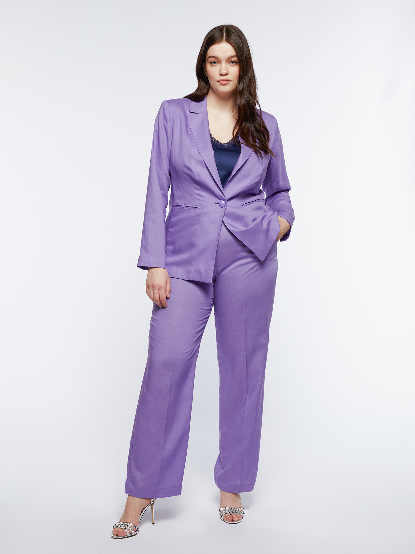 Blazer in misto lino image number 2