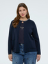 Cardigan in maglia fine con collana applicata image number 2