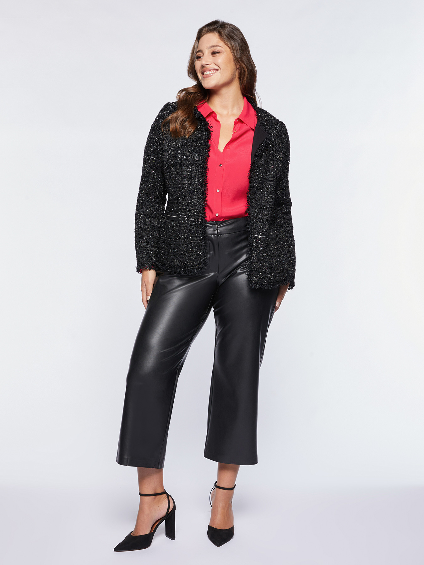 Cropped-Hose aus Lederimitat image number 3