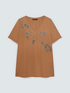 Cotton t-shirt with floral embroidery image number 1