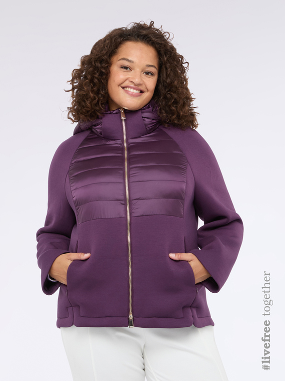 Lightweight dual-material down jacket