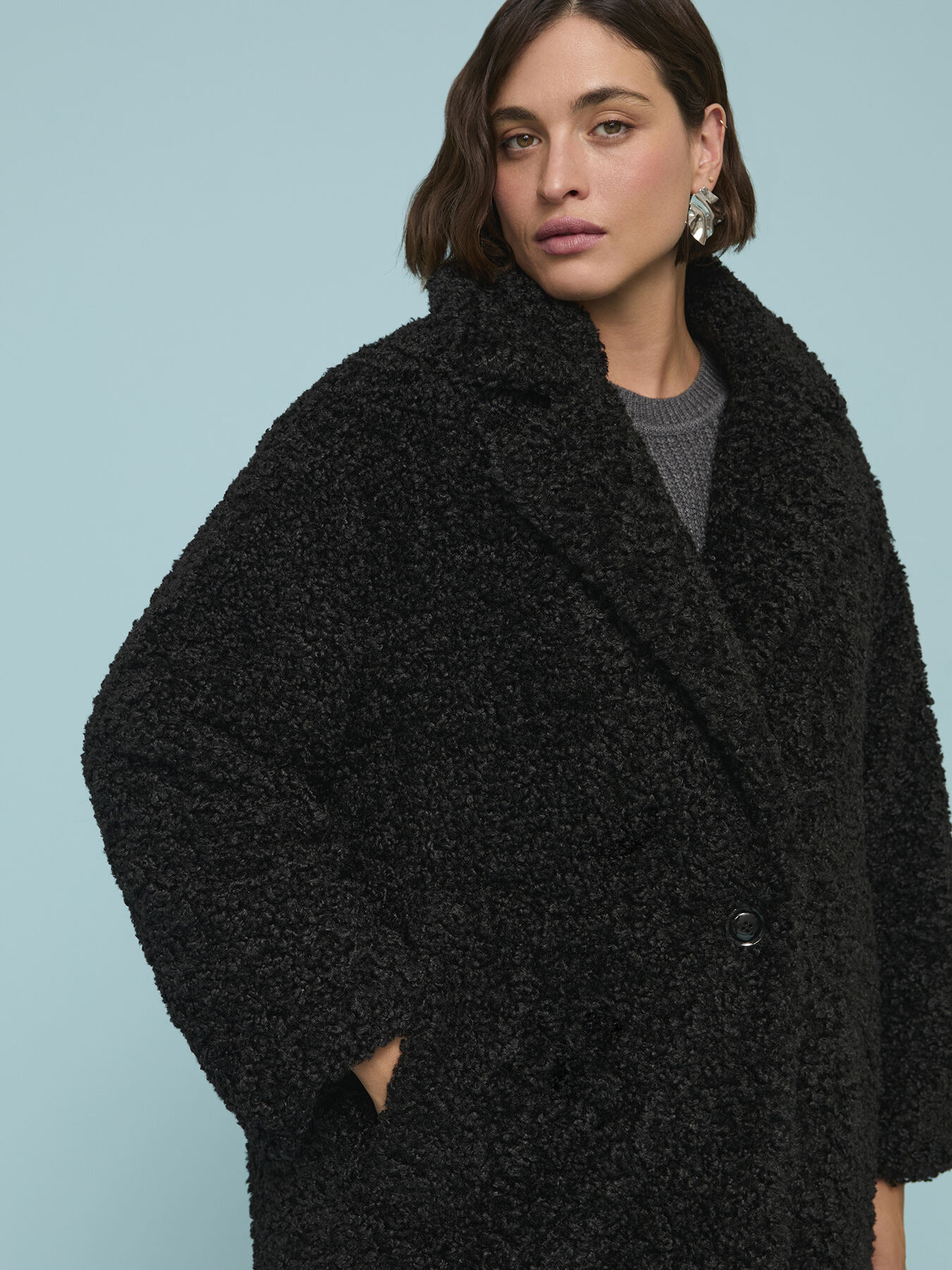 Long teddy coat image number 0