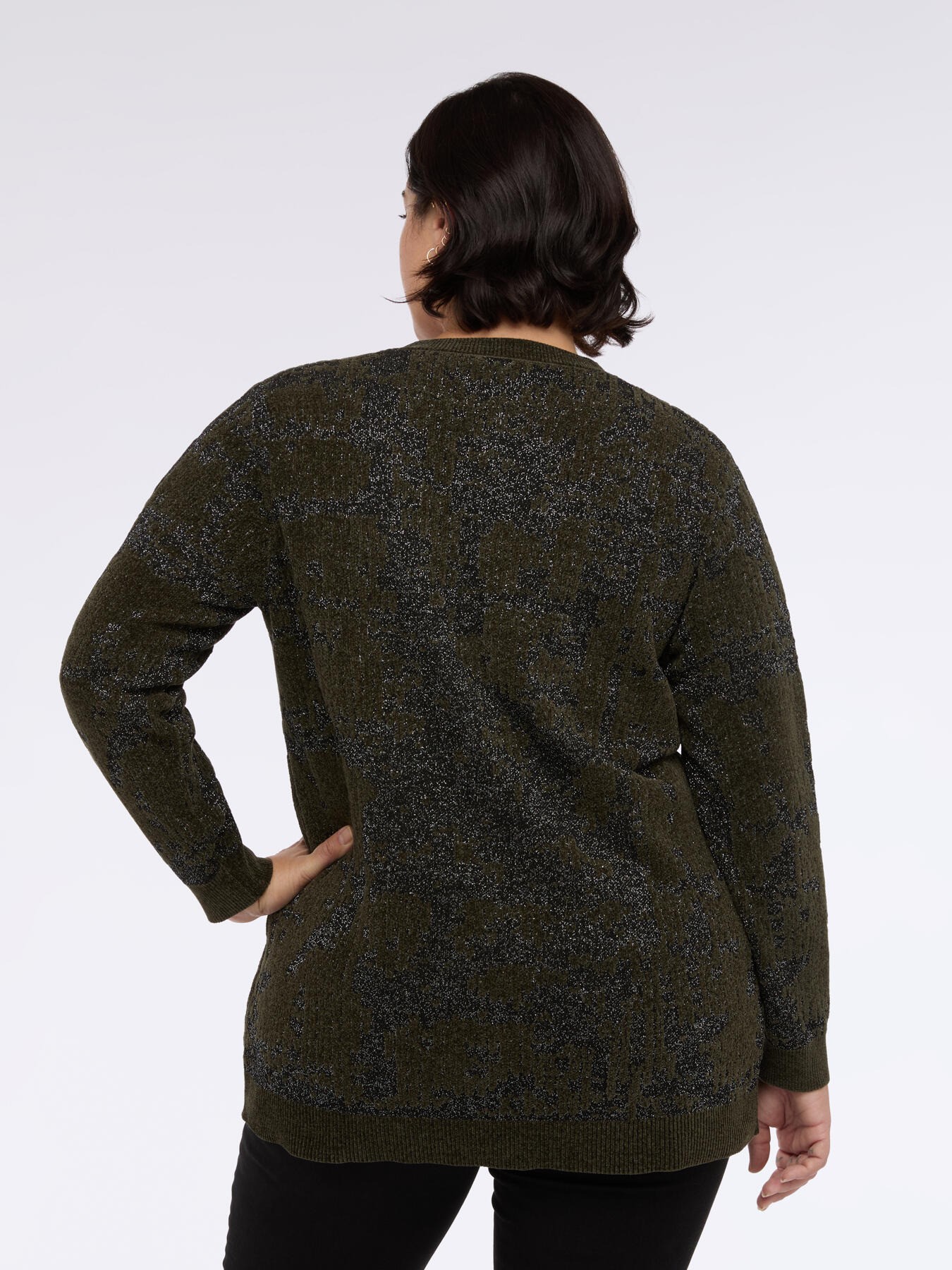 Laminated camouflage cardigan image number 2