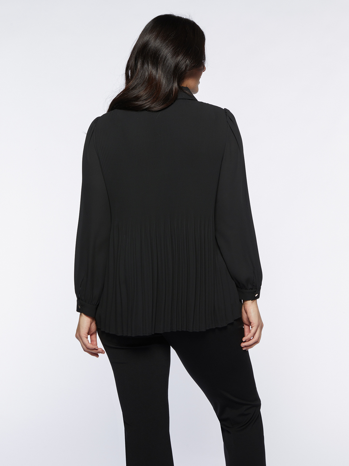 Camicia con parti pliss&eacute; image number 1