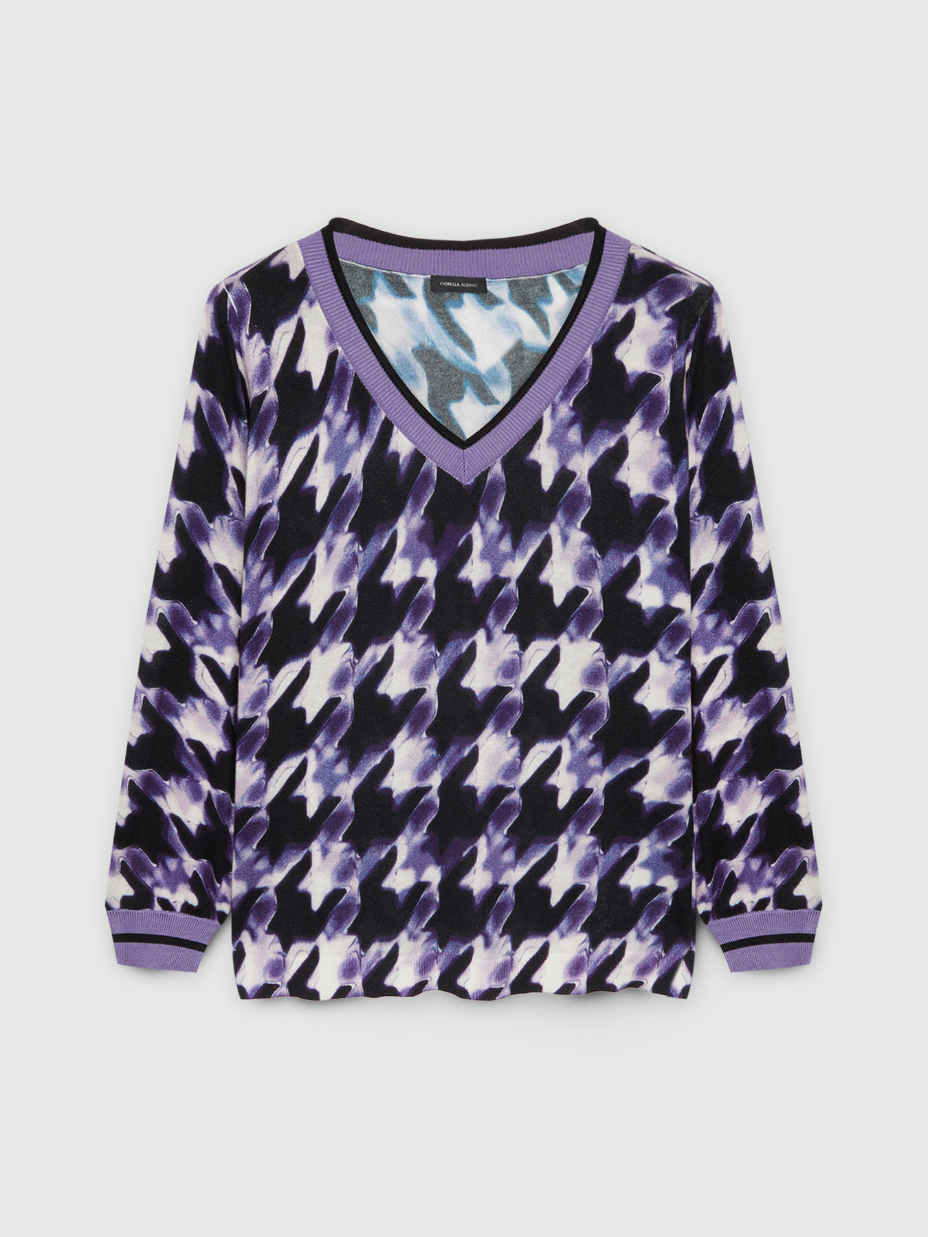 Sweater with houndstooth print image number 5