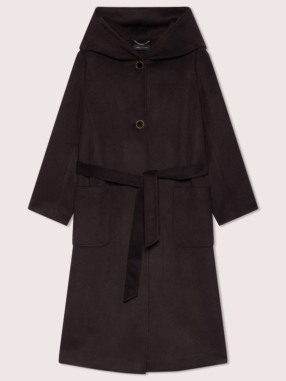 Cappotto lungo con cappuccio
