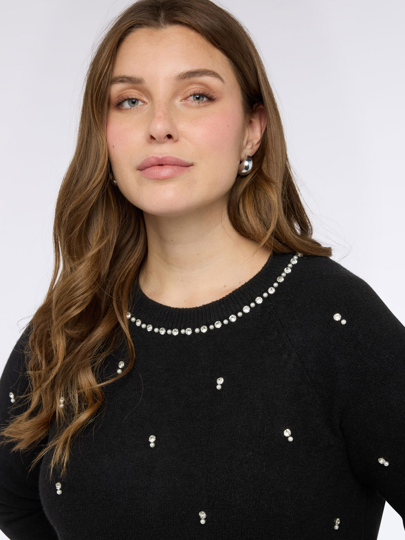 Long sweater with luminous applications image number 3