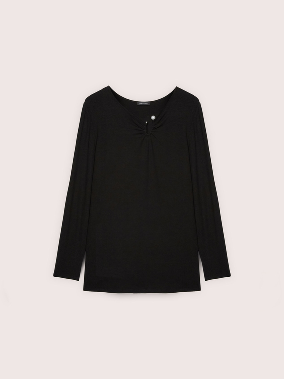 Jersey t-shirt with neckline detail