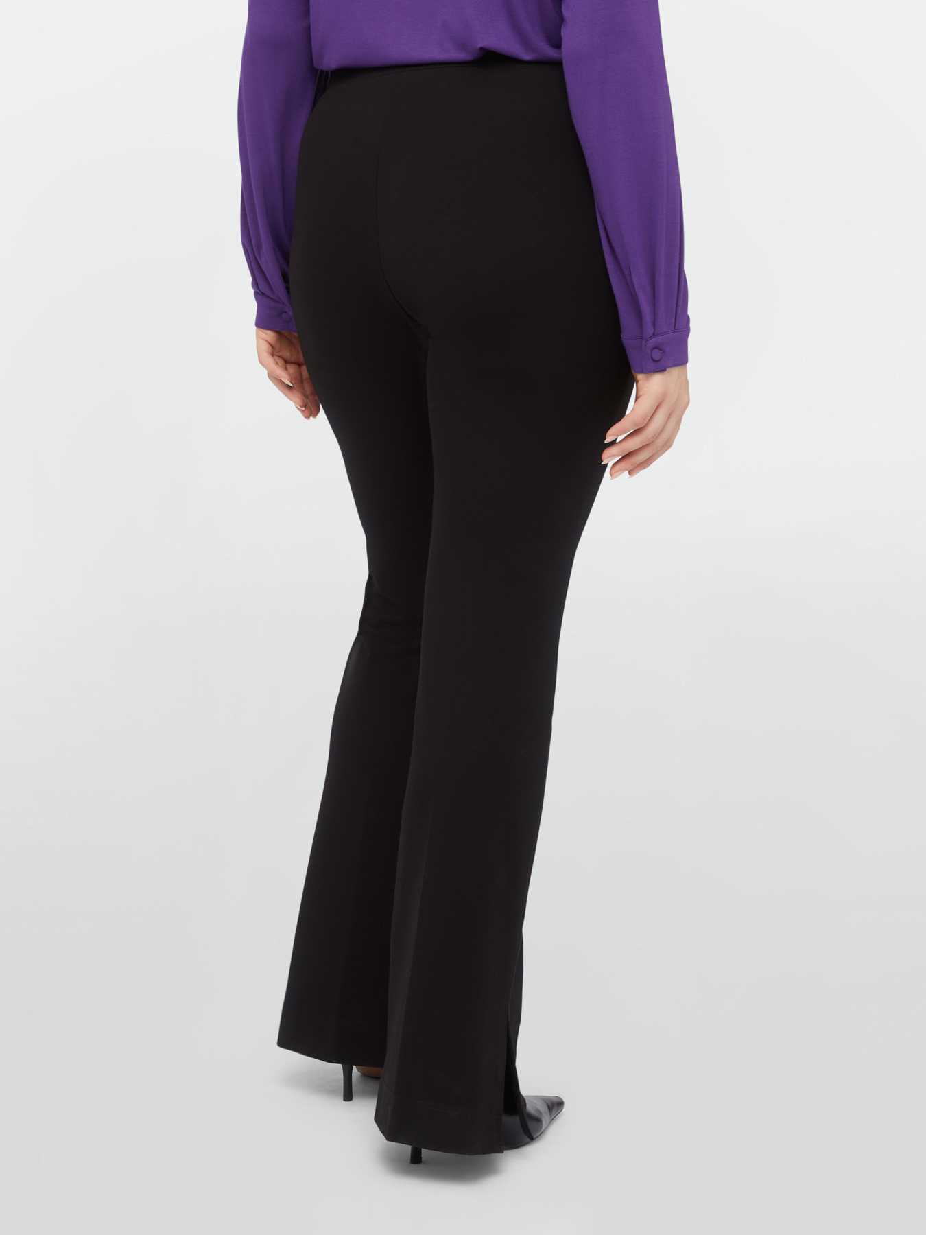 LENZING&trade; ECOVERO&trade; viscose flared trousers image number 1